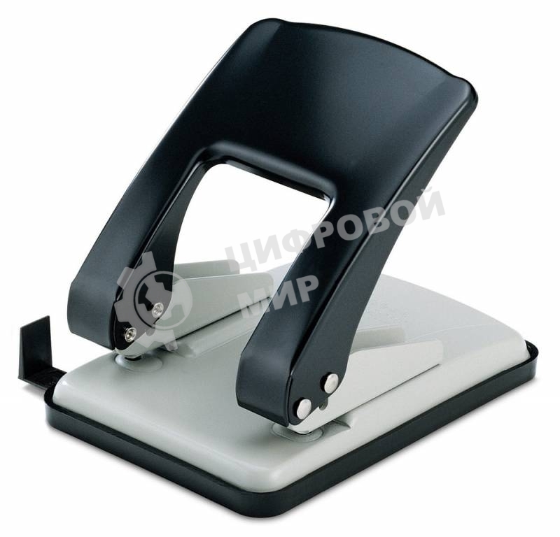 Дырокол Kw-Trio Stylish Heavy Duty 09760GR/BLCK, до 40 листов, металл черный, отверстий: 2, с линейкой