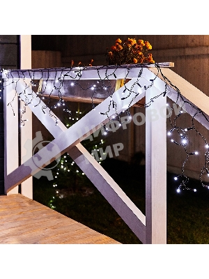 Гирлянда Neon-night Айсикл (бахрома) светодиодный, 2,4 х 0,6 м, черный провод, 230 В, диоды белые, 88 LED
