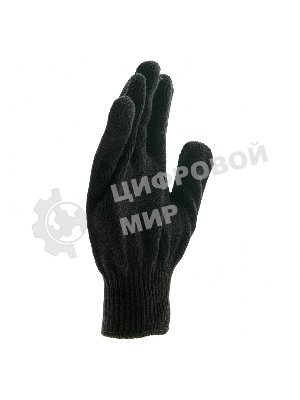 Перчатки трикотажные Сибртех акрил, черный, оверлок