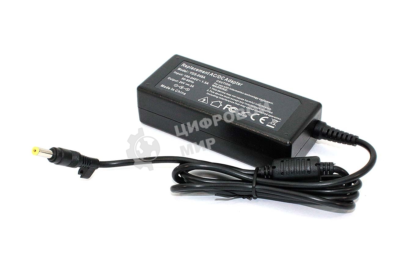 Блок питания для монитора и телевизора LCD 24V 2A 48W 4.8x1.7мм OEM