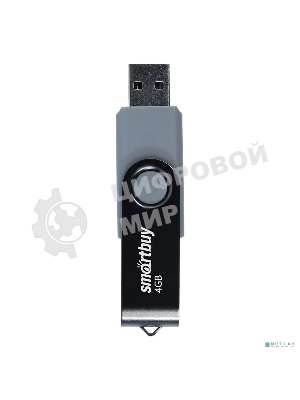 Флешка USB Smartbuy Twist Black (SB004Gb2TWK), 4Gb, USB 2.0, R/W 10/7, черный