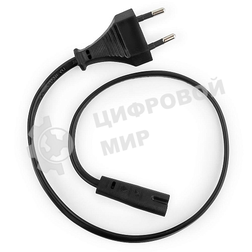 Кабель питания для ноутбуков, аудио/видео техники Gembird 0,5м, VDE, 2-pin, черный, пакет