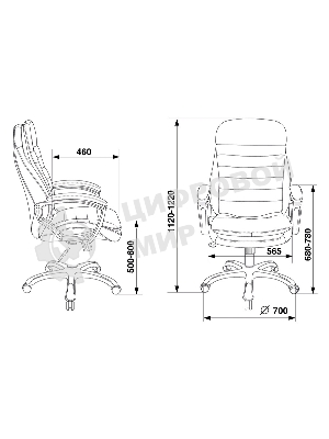 Кресло Бюрократ T-9950LT/BLACK черный, экокожа