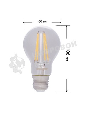 Лампа светодиодная филаментная Rexant Груша A60 11.5 Вт 1380 Лм 2400K E27 золотистая колба