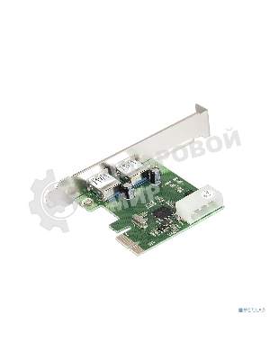 Контроллер ExeGate EXE-319 PCI-E 2.0, 2*USB 3.0 ext, разъем доп.питания (OEM)