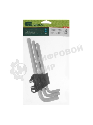 Набор ключей имбусовых Сибртех HEX, 2-12 мм, CrV, 9 шт., удлиненные