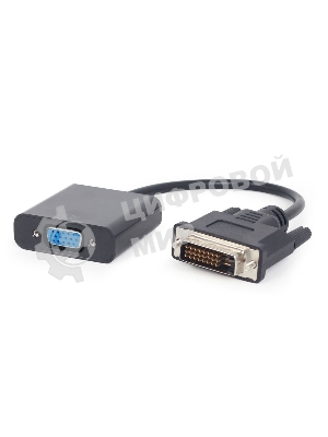 Переходник DVI-D-VGA Cablexpert A-DVID-VGAF-01, 25M/15F, кабеля 0,2м, черный, пакет