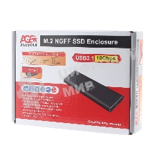 Внешний корпус USB 3.1 Type-C M.2 NVME (M-key) AgeStar 31UBNV1C (GRAY), алюминий, черный