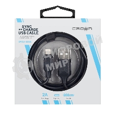 Кабель Crown USB - Lightning CMCU-3018L черный