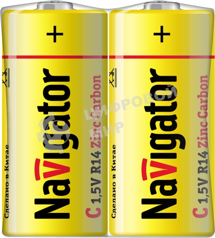 Элемент питания солевой Navigator NBT-NS-R14-SH2 (шринка 2шт)