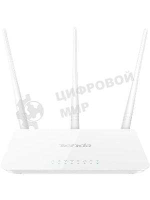 Сетевое оборудование TENDA F3 маршрутизатор 802.11n, до300Мбит/с, 2T2R, LAN: 3х10/100Мбит/с, WAN: 1х10/100Мбит/c, 3 внешние антенны 5дБи.