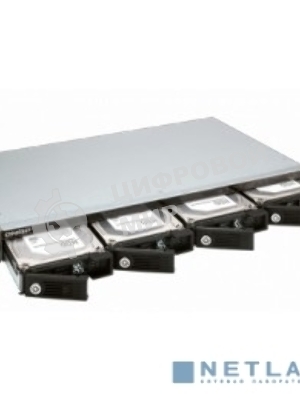 Полка расширения сетевого хранилища без дисков channel QNAP DAS TR-004U 4-Bay 2.5/3.5 SATA Type-C USB 3.1 Gen 1 (5 Gb/s) Direct Attached Storage with Hardware RAID. W/o rail kit RAIL-B02