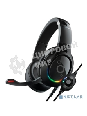 Гарнитура QUMO Olympus чёрный, проводная, USB, подсветка