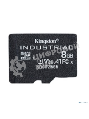 Флеш карта microSDHC 8Gb Class10 Kingston <SDCIT2/8GbSP> Industrial Temperature Class UHS-I без адаптера