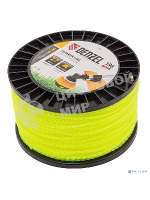 Леска для триммера Denzel витой квадрат, 2,7мм х 196м, на DIN катушке FLEX CORD