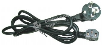 Кабель питания Gembird 1.8м, VDE(0.75мм), черный, угловой разъем, с зазем., пакет