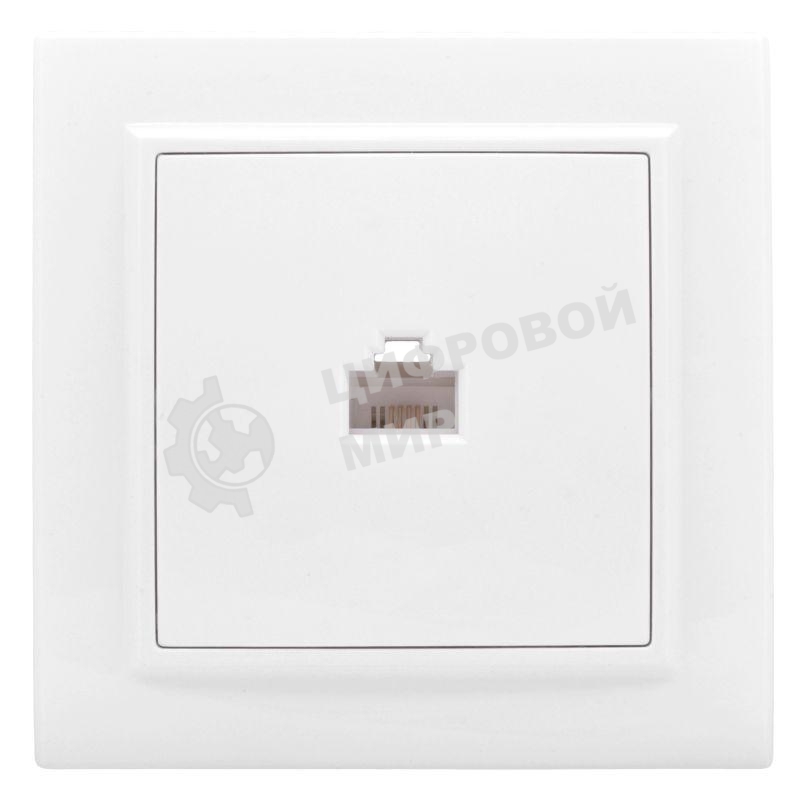 Розетка компьютерная 1-м СП Минск RJ45 бел. Basic EKF ERK01-035-10