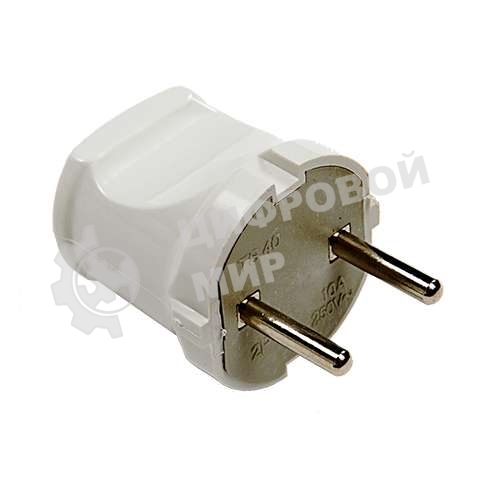 Вилка прямая 10А 4142 бел. ASD/IN HOME 4690612000572