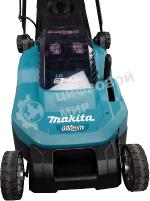 Газонокосилка аккумуляторная Makita DLM382Z (б/акк,б/зу) 620Вт;18В;3700об/мин;ширина скашивания-38см;высота скашивания-25-75мм;560м2;травосборник-40л;б/акк;б/зу;вес 15,6 кг
