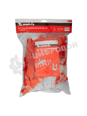 Комплект зажим + клин для системы выравнивания плитки Matrix СВП Ворота XL, 50/50 шт. в пакете