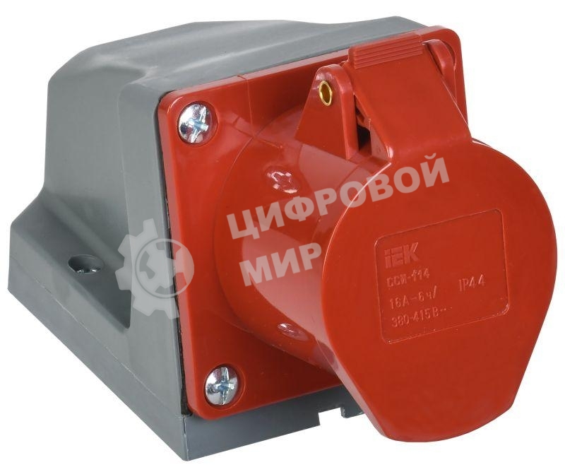 Розетка IEK PSR12-016-4 114 стационарная 3Р+РЕ 16А 380В IP44 IEK