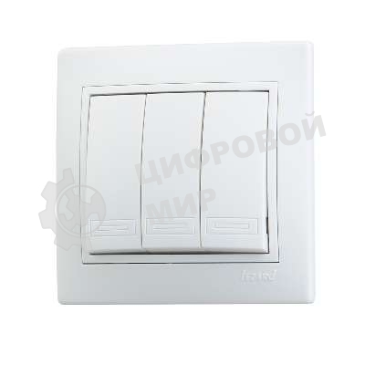 Выключатель 3-кл. СП Мира 10А IP20 белый/белый LEZARD 701-0202-109