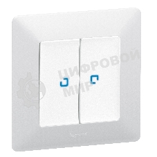 Лицевая панель для выключателя двухклавишного с подсветкой . Белая Valena LIFE. Лицевая панель для выключателя двухклавишного с подсветкой . Белая Valena LIFE.