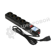 Сетевой фильтр Surge protector Power Cube 1.9m for conn. to UPS(C14) 5 outlets, 10A черный/графит