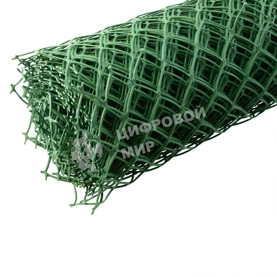 Решетка Россия заборная в рулоне, 1,8 х 25 м, ячейка 90 х 100 мм, пластиковая, зеленая 64541