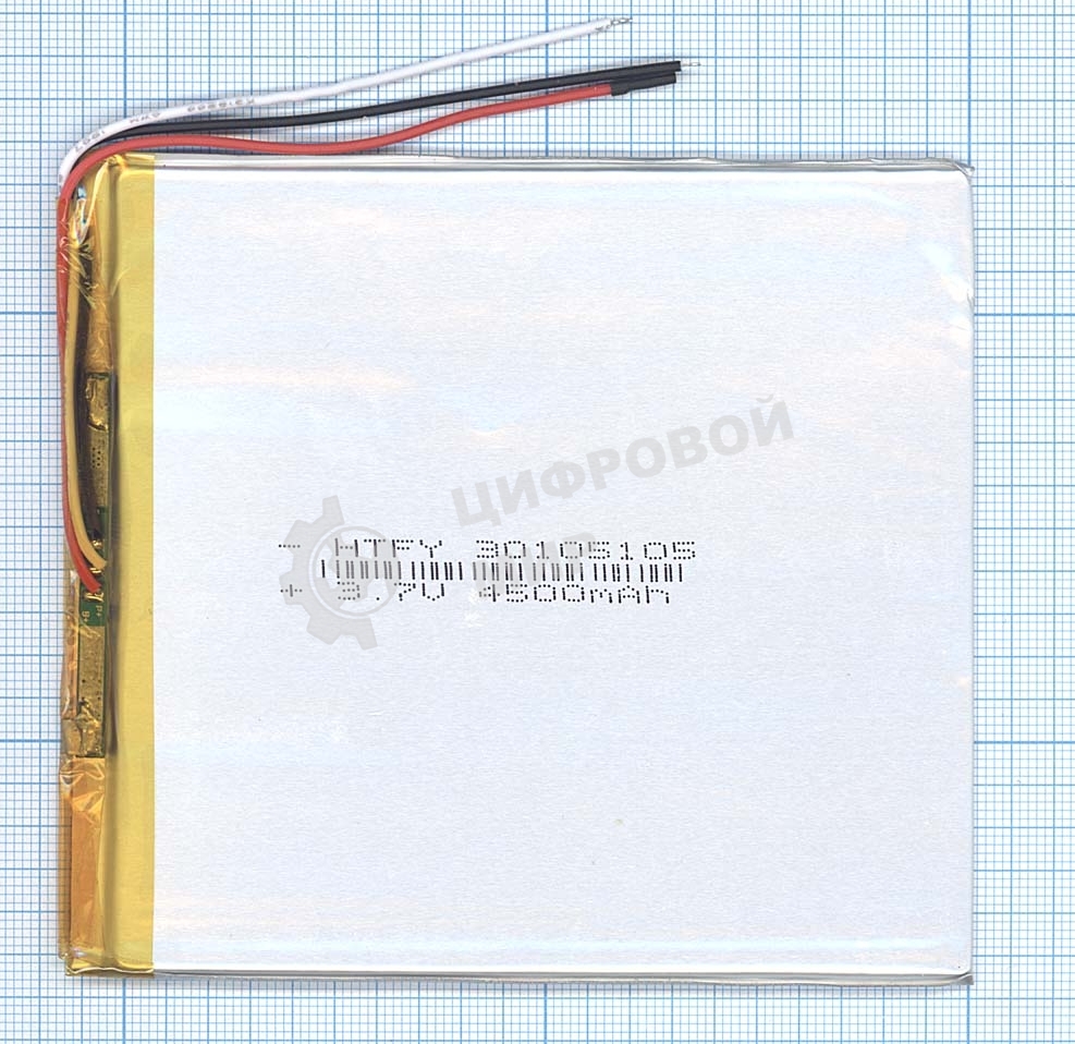 Аккумулятор Li-Pol (батарея) 3x105x105мм 3pin 3.7V/4500mAh