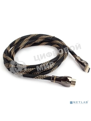 Кабель Cablexpert HDMI CCP-HDMI8К-2.5M, 19M/19M, v2.1, 8К, медь, позол.разъемы, экран, оплетка, 2.5м, черный, пакет