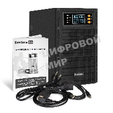 Источник бесперебойного питания On-line ExeGate PowerExpert TL-3000.96V.LCD.AVR.3SH.USB.RS232.SNMP 3000VA/3000W, On-Line, PF=1, LCD, 3*Schuko, RS232, USB, SNMP-slot, встроенные батареи 12V 7.2Ah - 8шт, возможность подключения до 4 внешних батарейных блоков 96В, Tower, металлический корпус, черный