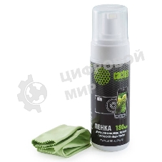 Чистящий набор (салфетки + пена) Cactus CS-S3006 для экранов и оптики 1 шт 18x18 см 180 мл