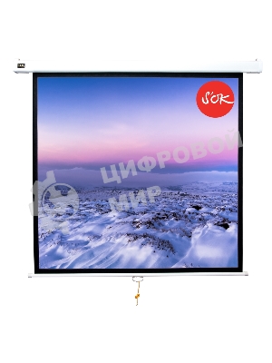 Экран 127x127см Wallscreen 1:1 настенно-потолочный рулонный белый71'