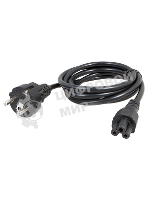 Шнур сетевой Rexant евровилка - евроразъем С5, кабель 3x0,75 мм², длина 1,8 м. (для питания ноутбука) (PVC пакет)