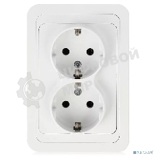 Розетка Makel 2-м СП Mimoza 16А IP20 с заземл. бел./бел.