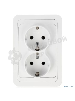 Розетка Makel 2-м СП Mimoza 16А IP20 с заземл. бел./бел.