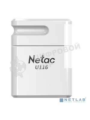 Флешка USB Netac U116 (NT03U116N-064G-20WH), 64Gb, USB 2.0, R/W 70/30, белый