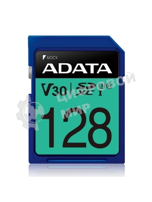 Флеш карта SD ADATA 128Gb ADATA Premier Pro SDXC Class 10 UHS-I U3 V30S 95/60 MB/sФлеш карта SD