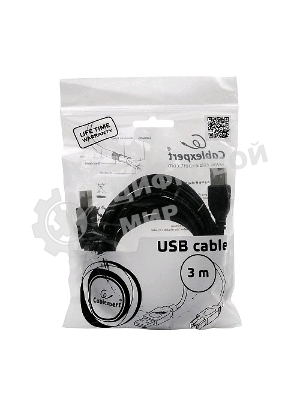 Кабель Gembird USB 2.0 PRO для соед. 3.0м AM/BM позол. контакты, пакет