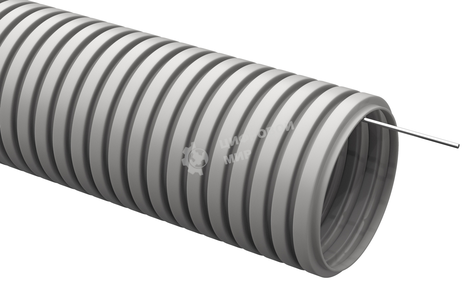 Труба гофрированная ПВХ d50 мм с зондом сер. (уп.15 м) IEK CTG20-50-K41-015I