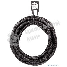 Труба автомобильная гофрированная ПП Rexant Ø12,7 мм, разрезная, бухта 5 м/уп.