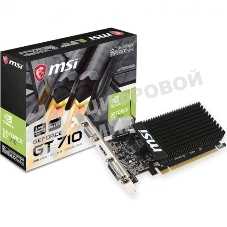 Видеокарта MSI PCI-E GT 710 2GD3H LP nVidia GeForce GT 710 2048Mb 64bit DDR3 954/1600 DVIx1/HDMIx1/CRTx1/HDCP Ret low profile