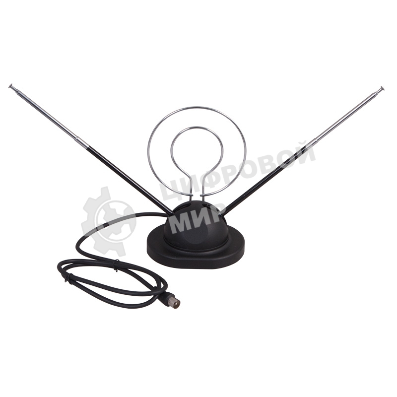 ТВ антенна комнатная Rexant телескопическая на подставке 