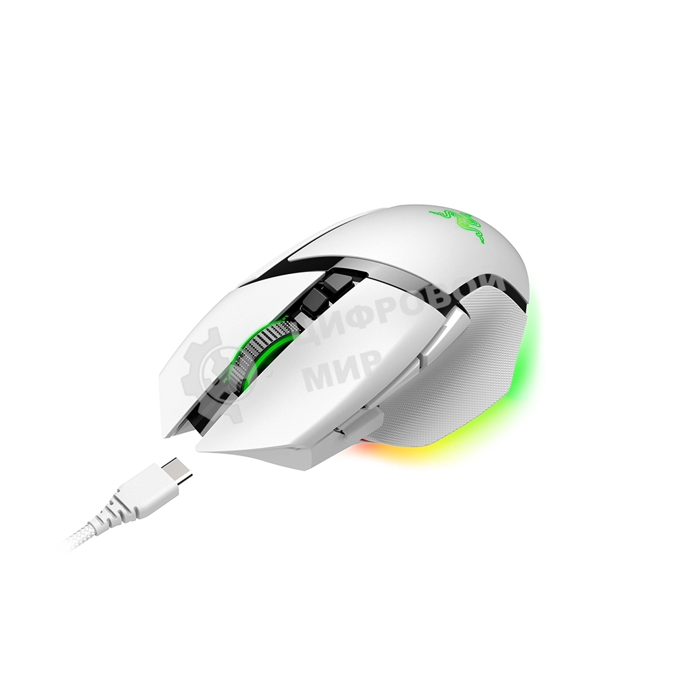 Мышь беспроводная/проводная Razer Basilisk V3 Pro белый, 30000 dpi, радиоканал, Bluetooth, USB, кнопки - 11