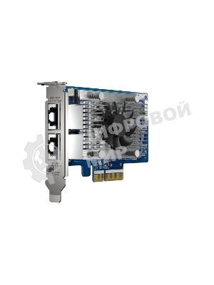 Сетевая карта QNAP QXG-10G2T-X710 LAN Expansion Card, PCIe Gen 3, Two 10GbE (10G/5G/2.5G/1G/100M)) Ports with SR-IOV and iSCSI, Block-based, Supports Multiple Virtual Disk Modes