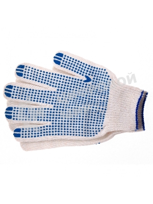 Перчатки трикотажные, с ПВХ точкой, 10 класс, стикер Россия