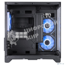 Компьютерный корпус 1STPLAYER MEGAVIEW MV5-TP ARGB черный mATX 3x120мм ARGB fans MV5-TP-BK-2FC7R-1FC7