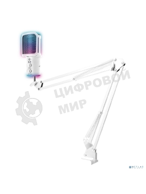 Микрофон RITMIX RDM-278 USB Gaming White Подключение Type-C - USB A/Type-C, Jack 3,5 мм на наушники; размеры микрофона: 5 * 15* 5 см