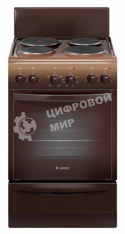 Плита электрическая Gefest 5140-01 0036 коричневый, конфорок 4 электрических, духовка 55 л, 50 см x 85 см x 58.5 см